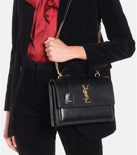 ysl sunset medium in smooth leather|SAINT LAURENT Sunset medium leather shoulder bag .